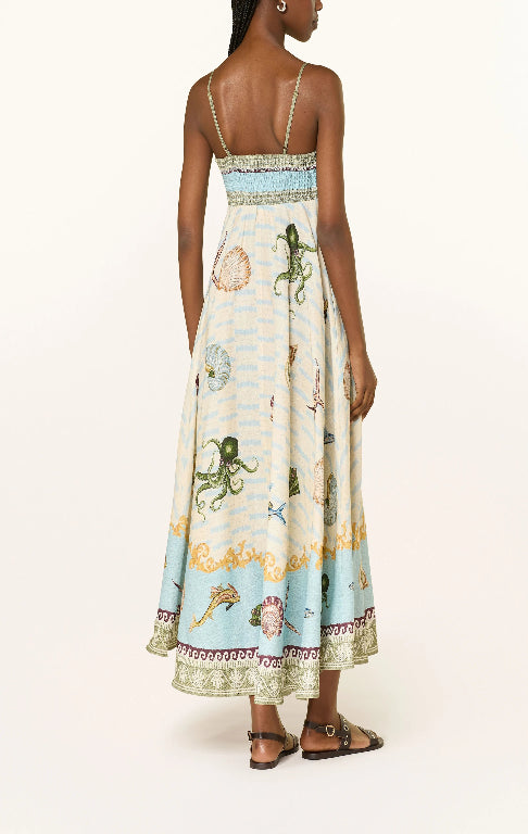 Bath House print Flax Maxi Dress - Multi Color