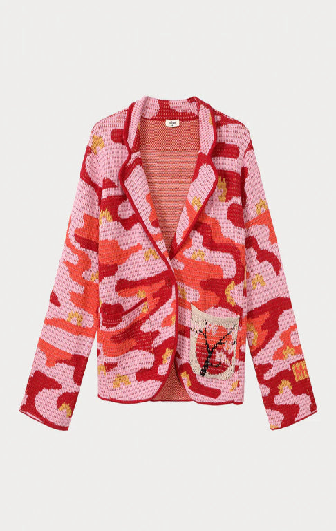 Magic Orange Jacquard Knit Jacket