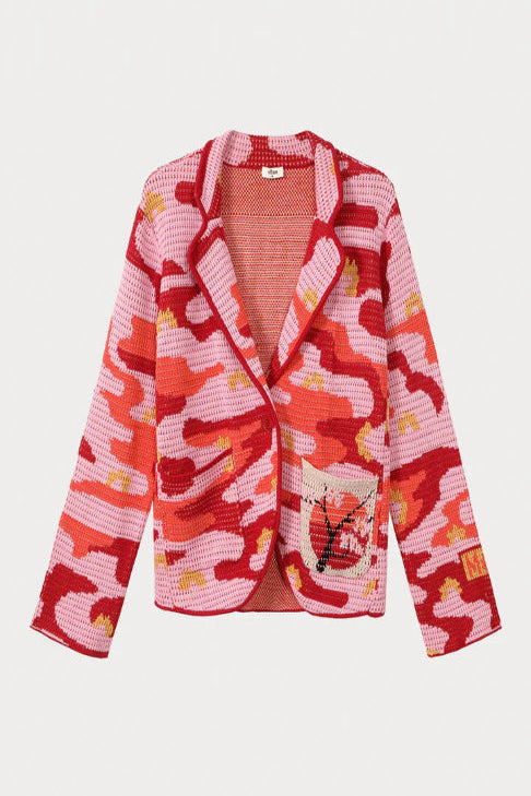 Magic Orange Jacquard Knit Jacket