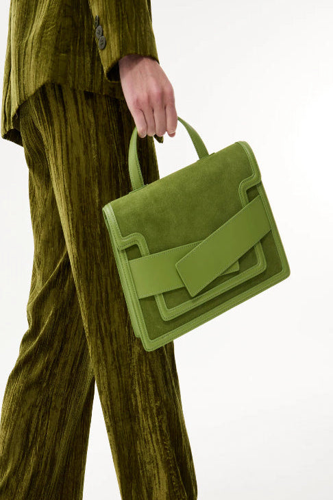Leather Suede Bag - Green