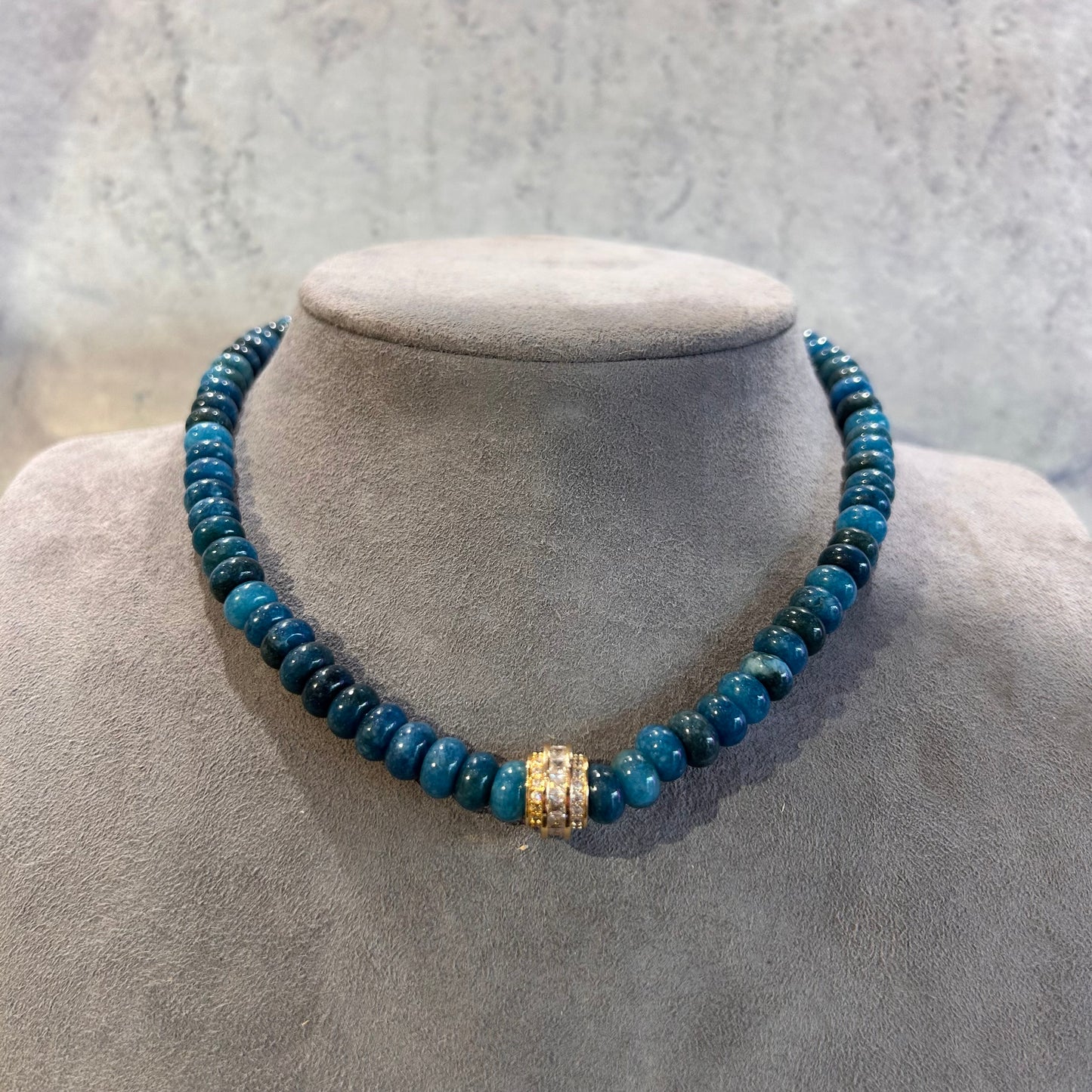 Blue Apatite Necklace - 41 cm