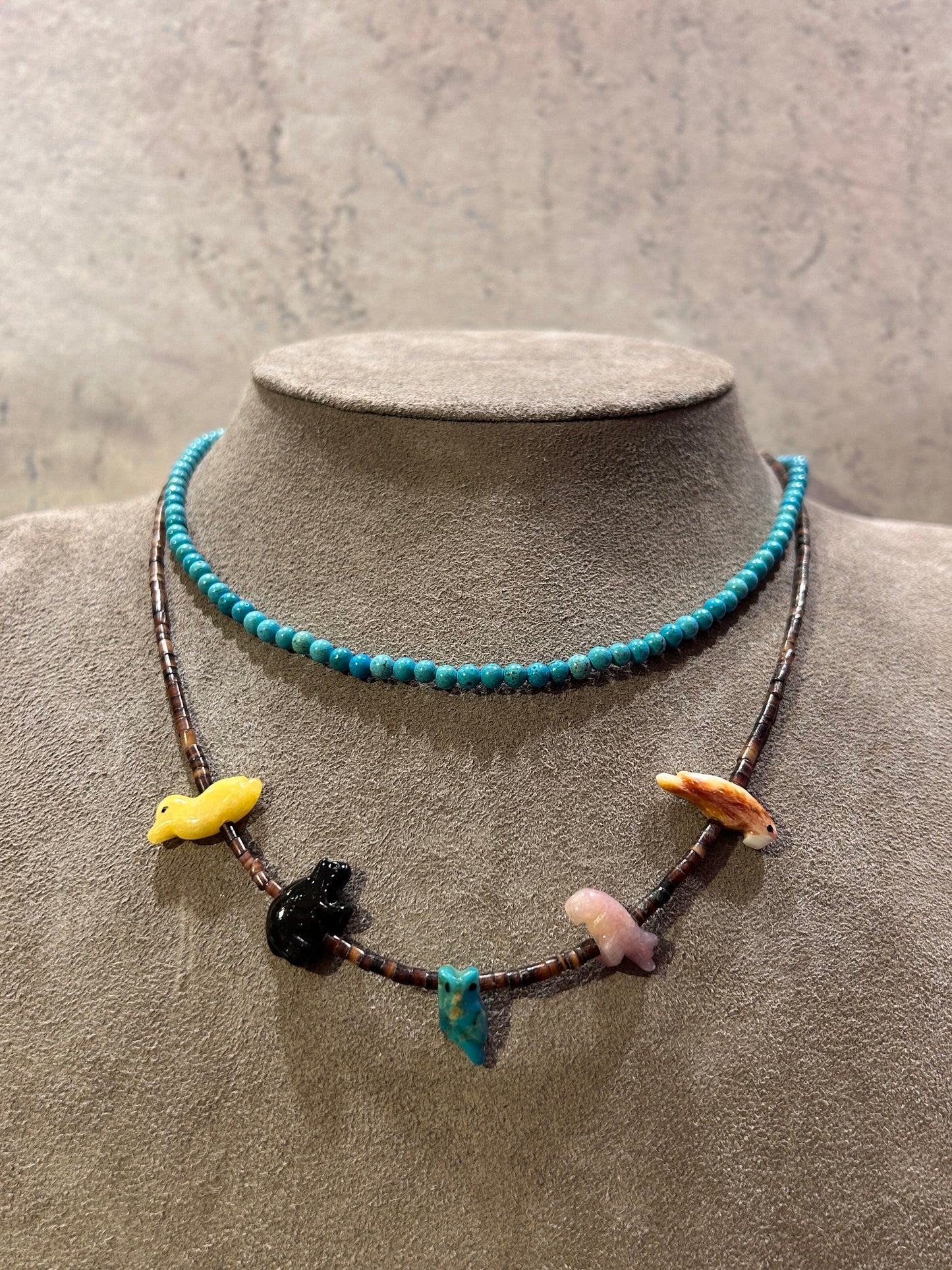 Turquoises stones Harpo chocker necklace - 41 cm