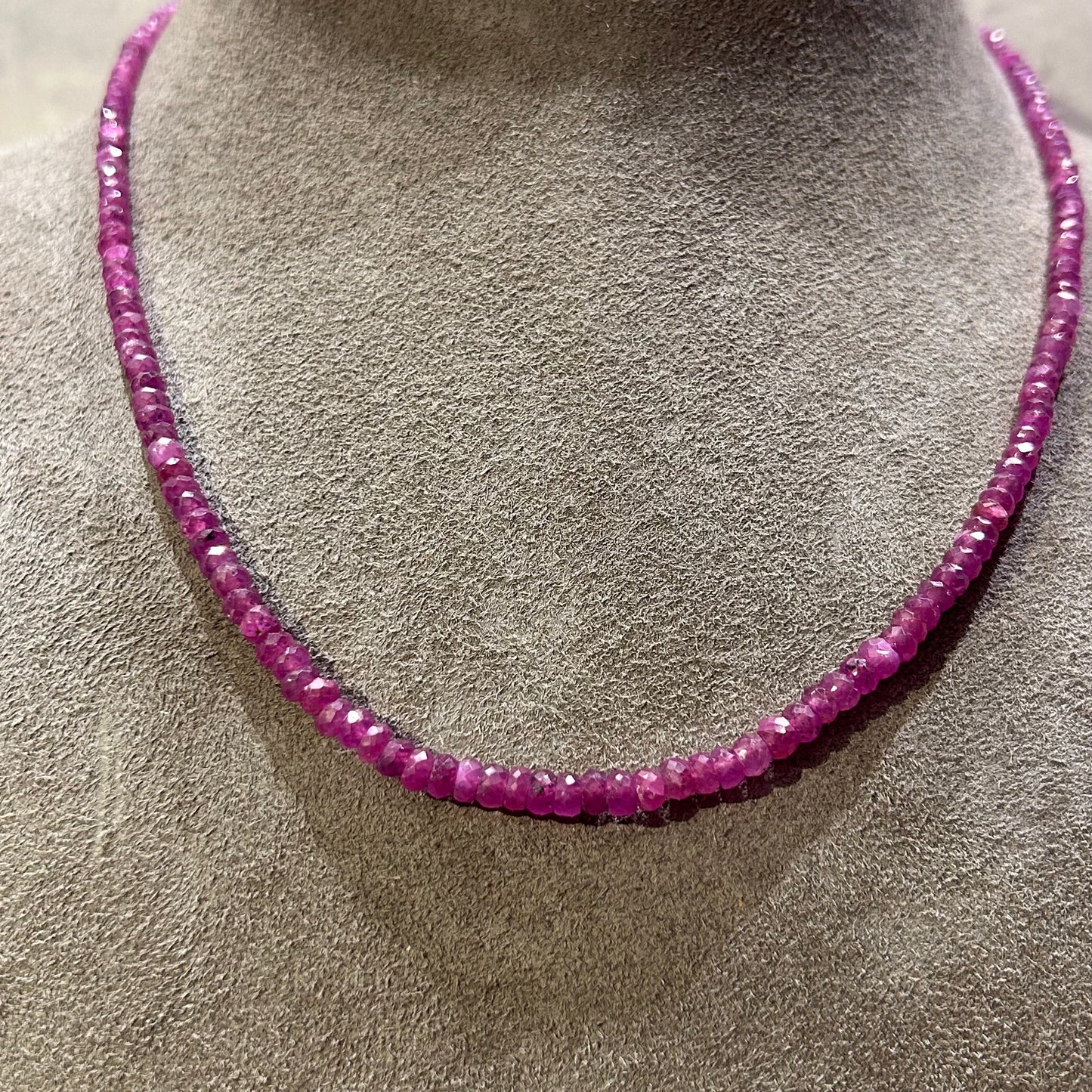 Pink Sapphires Necklace - 44 cm