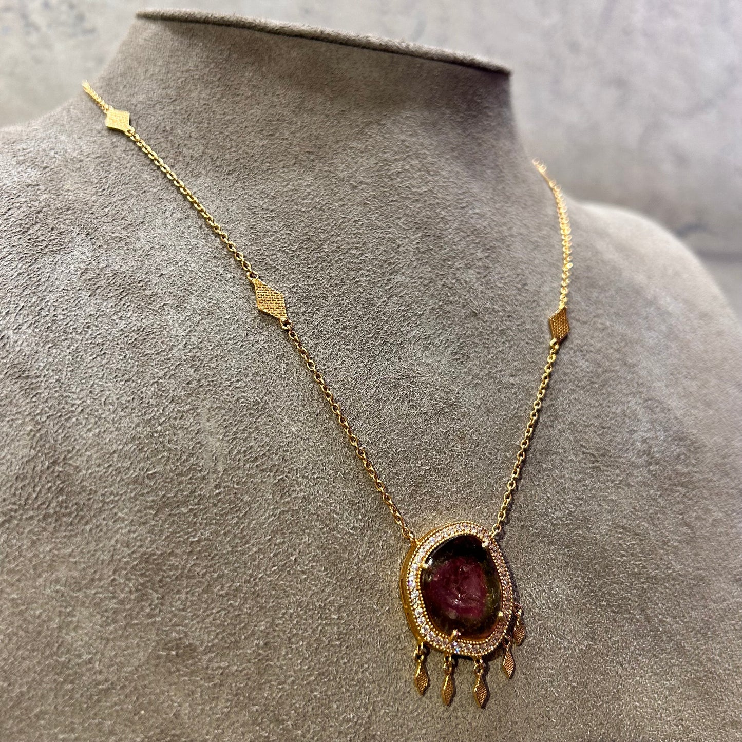 Long tourmaline necklace - 45 cm