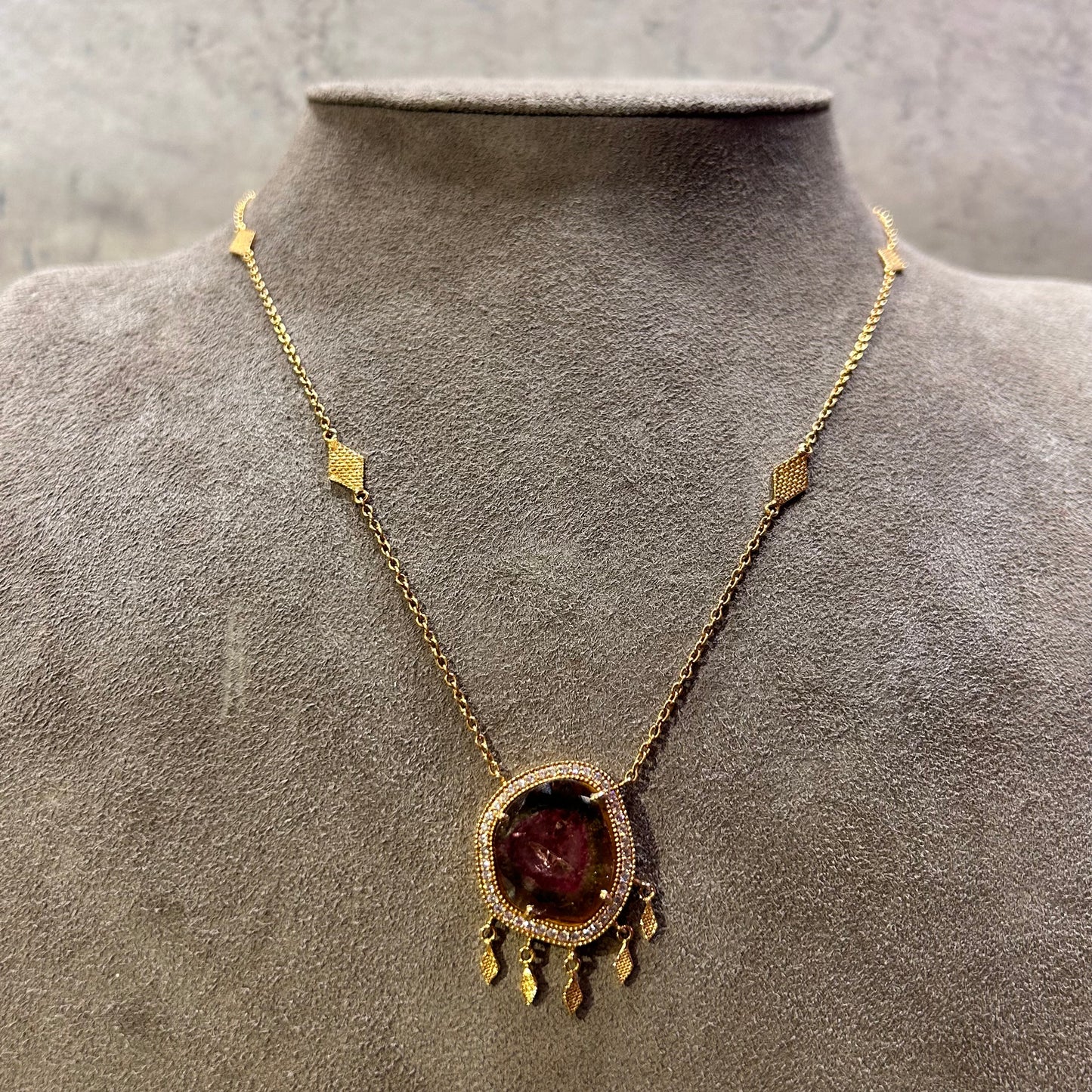 Long tourmaline necklace - 45 cm