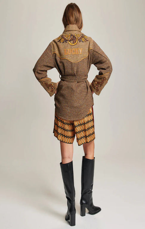 Kiara Brown Belted Jacket