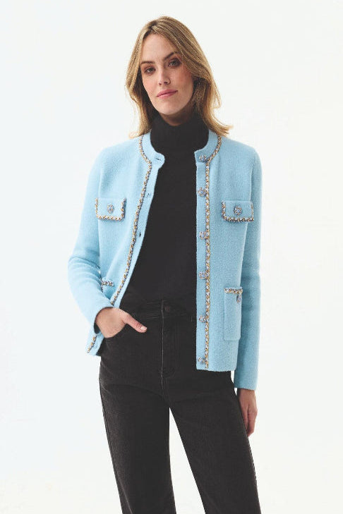 Chic Wool Jacket – Sky Blue