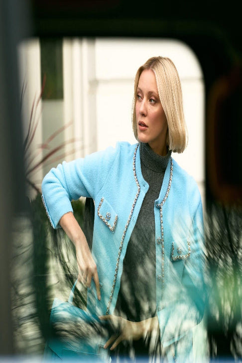 Chic Wool Jacket – Sky Blue