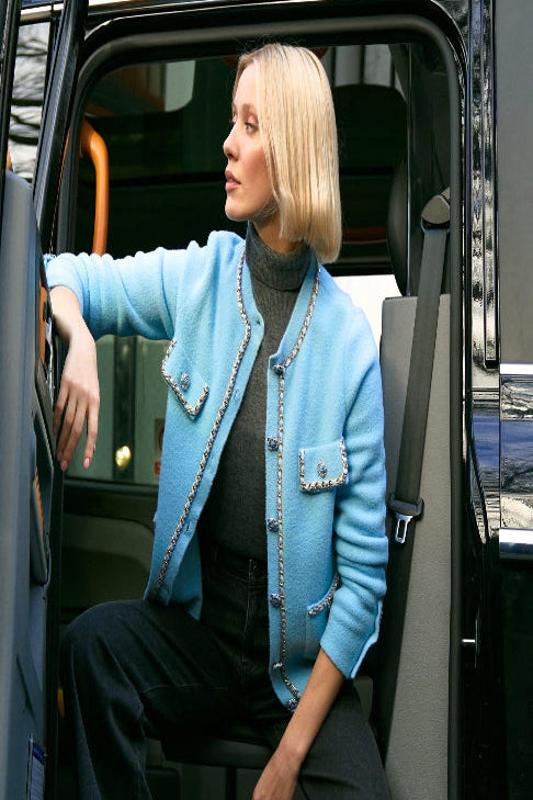 Chic Wool Jacket – Sky Blue
