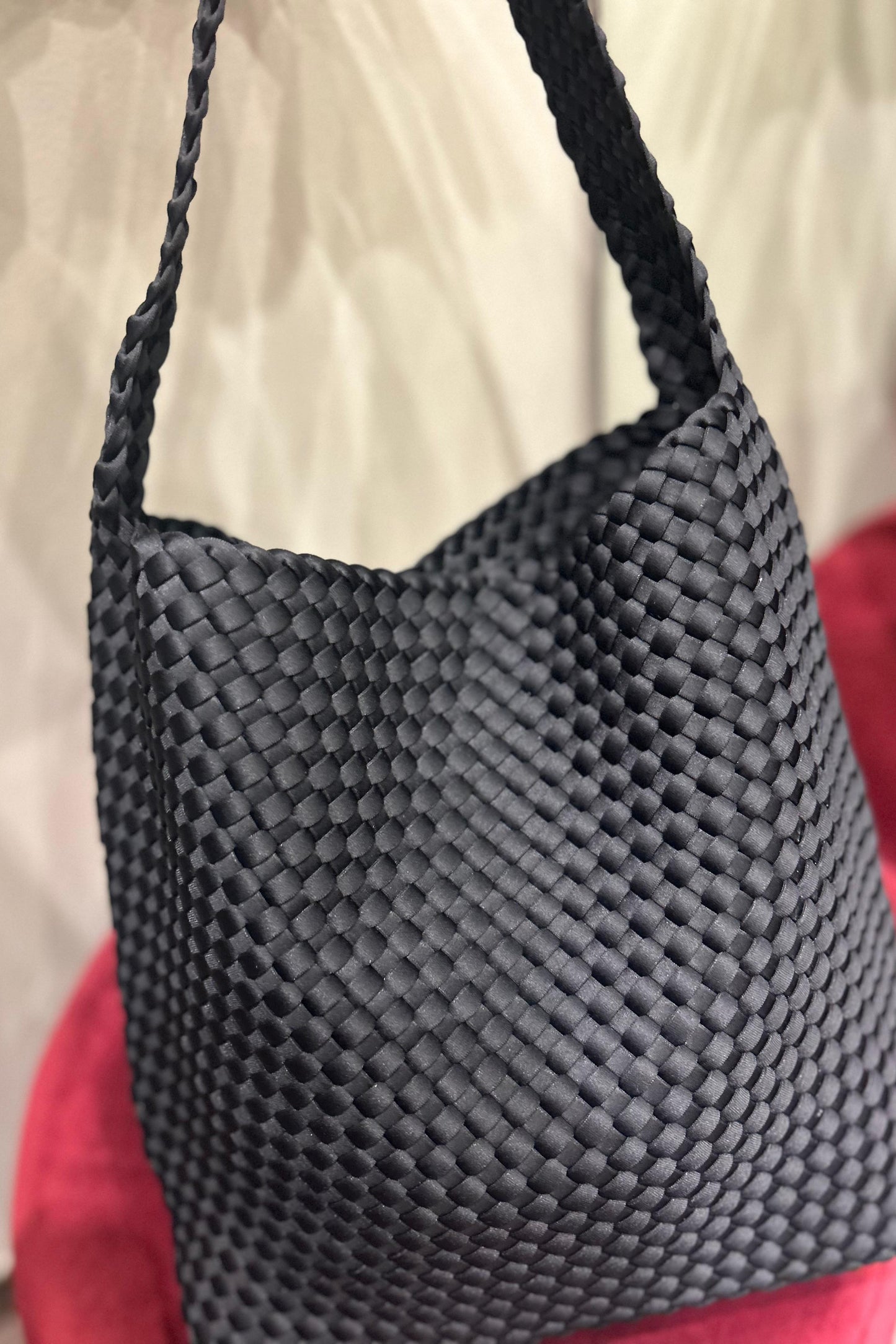 Woven bucket bag - Black