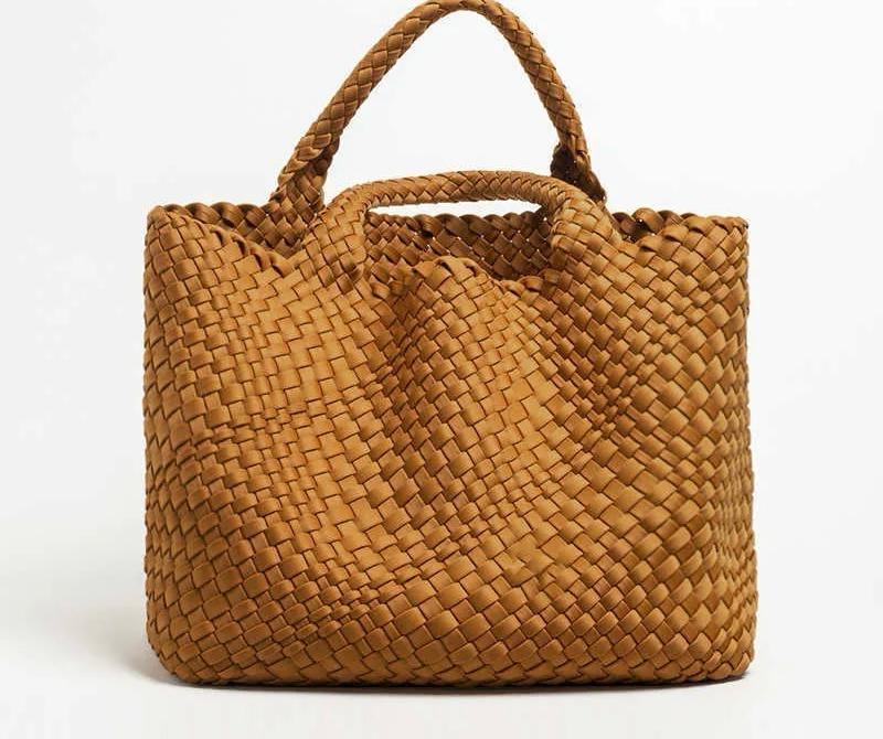 Woven Crossbody Bag - Camel