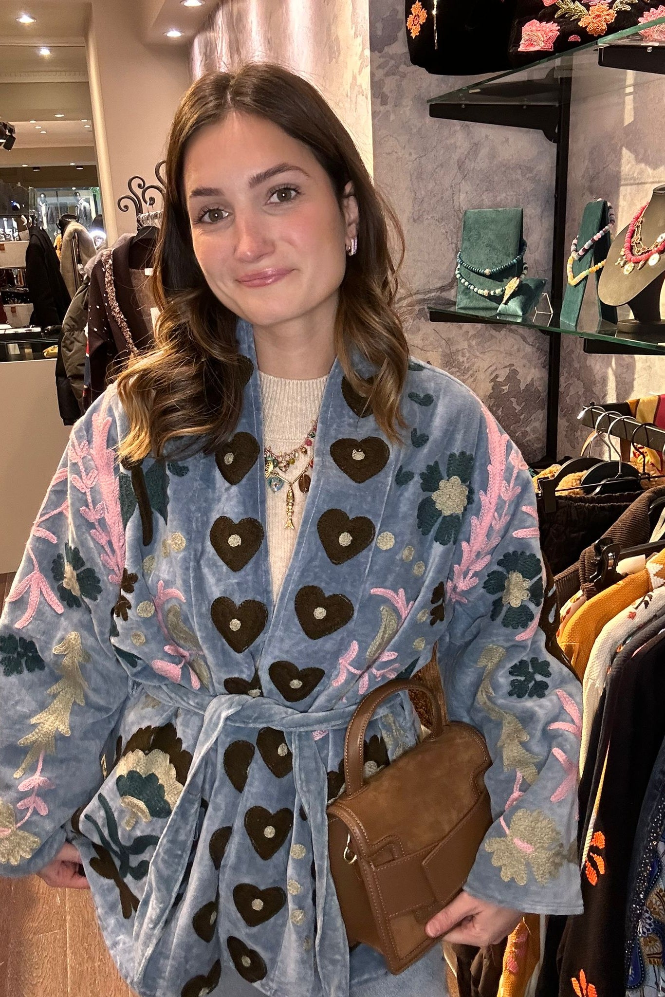 Velvet Jacket AMORE sky blue