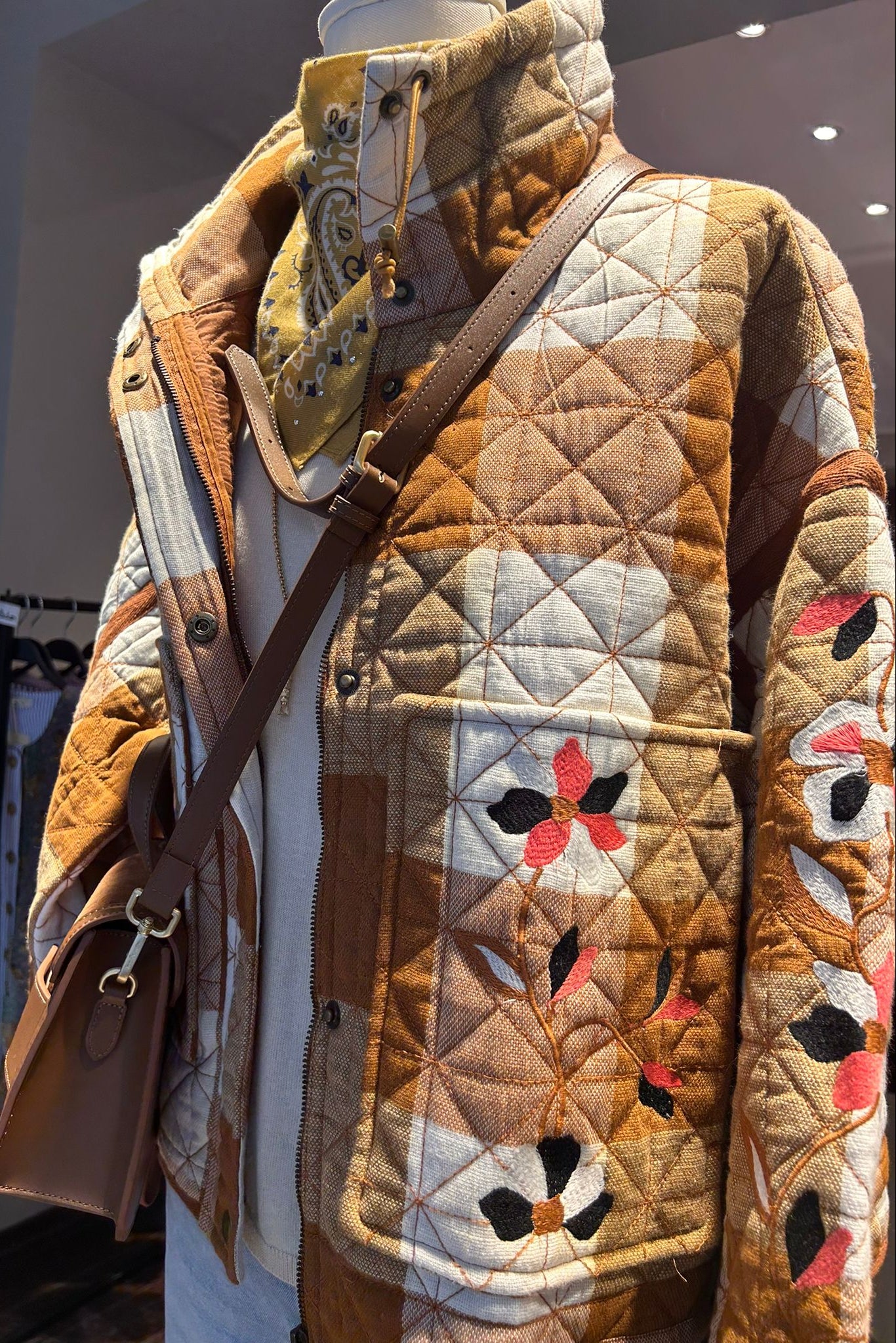 Embroidered quilted jacket