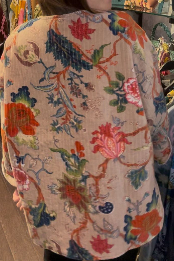 THE CORNER - Dusty rose Garden Quilted Velvet Jacket