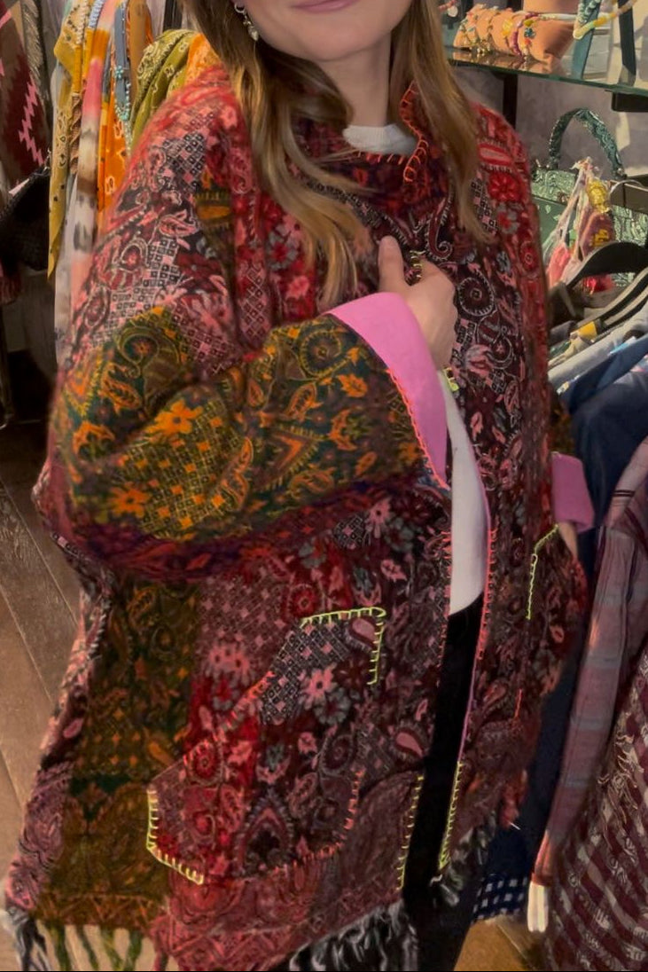 THE CORNER - Bohemian Chic Patchwork Cashmere Jacket