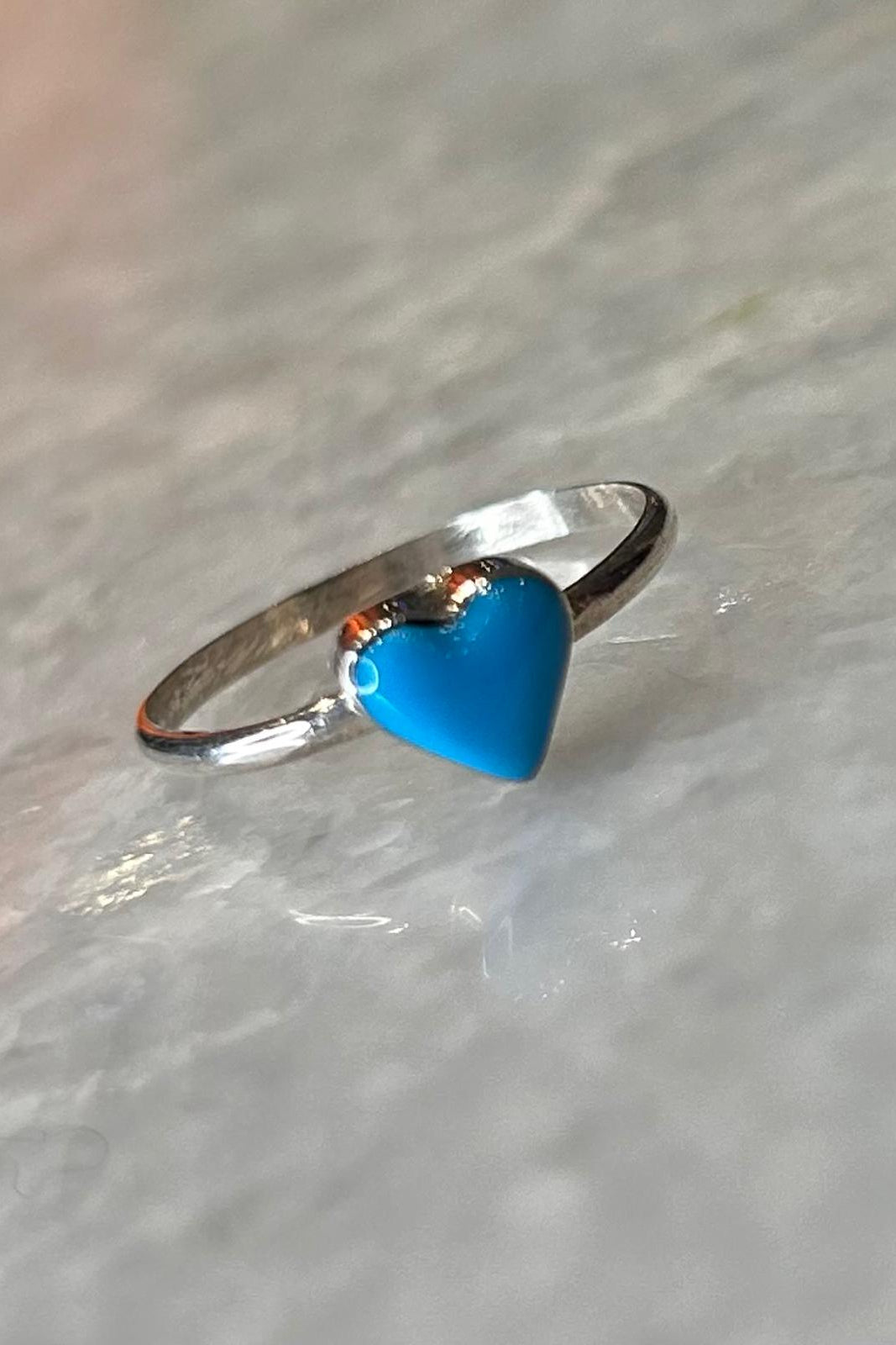 Sterling Silver Turquoise Heart Ring