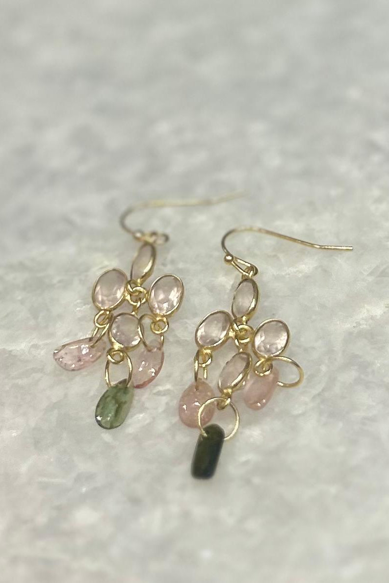 Bo Akari quartz / Tourmaline Earrings