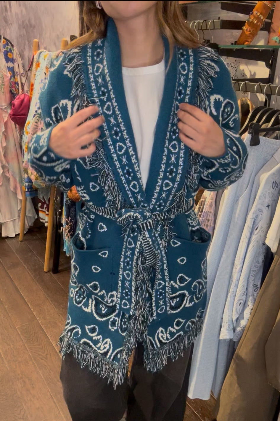 SHADES SELECTION - Teal Bandana Cardigan