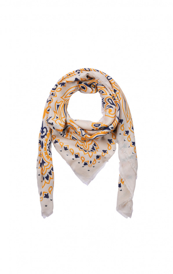 Big Scarf Paisley - White