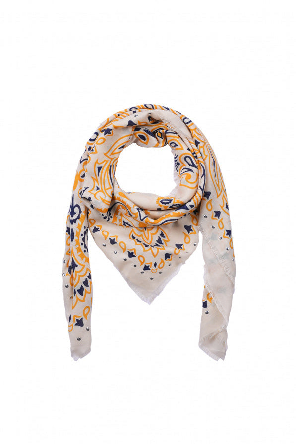 Big Scarf Paisley - White