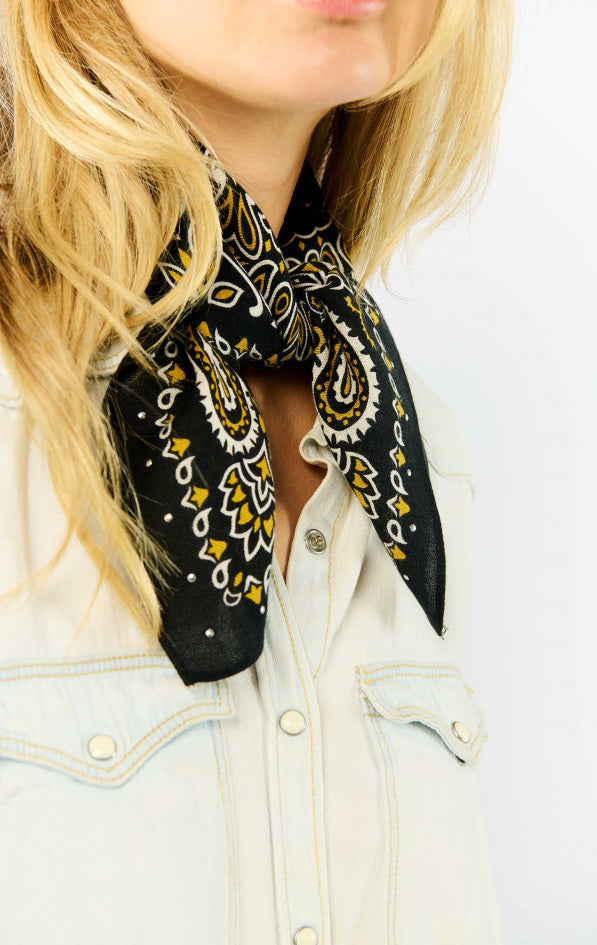 Mini Scarf Paisley - Black