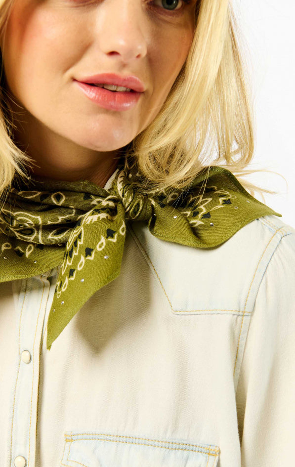 Mini Scarf Paisley - Khaki