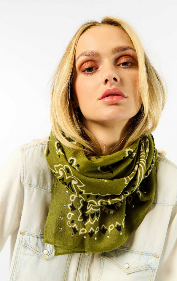 Medium Scarf Paisley - Khaki