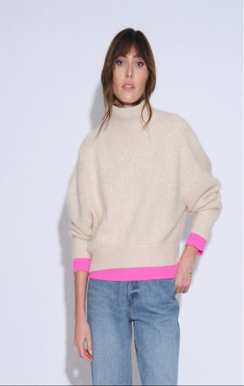 Dallas Sweater - Sable and Pink
