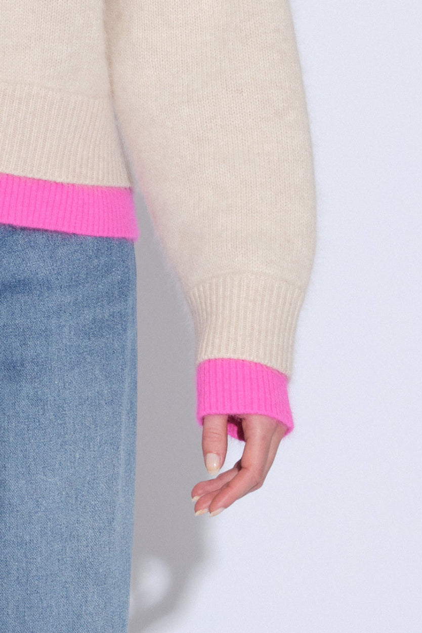 Dallas Sweater - Sable and Pink