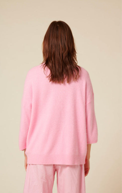 Double face pop pink sweater