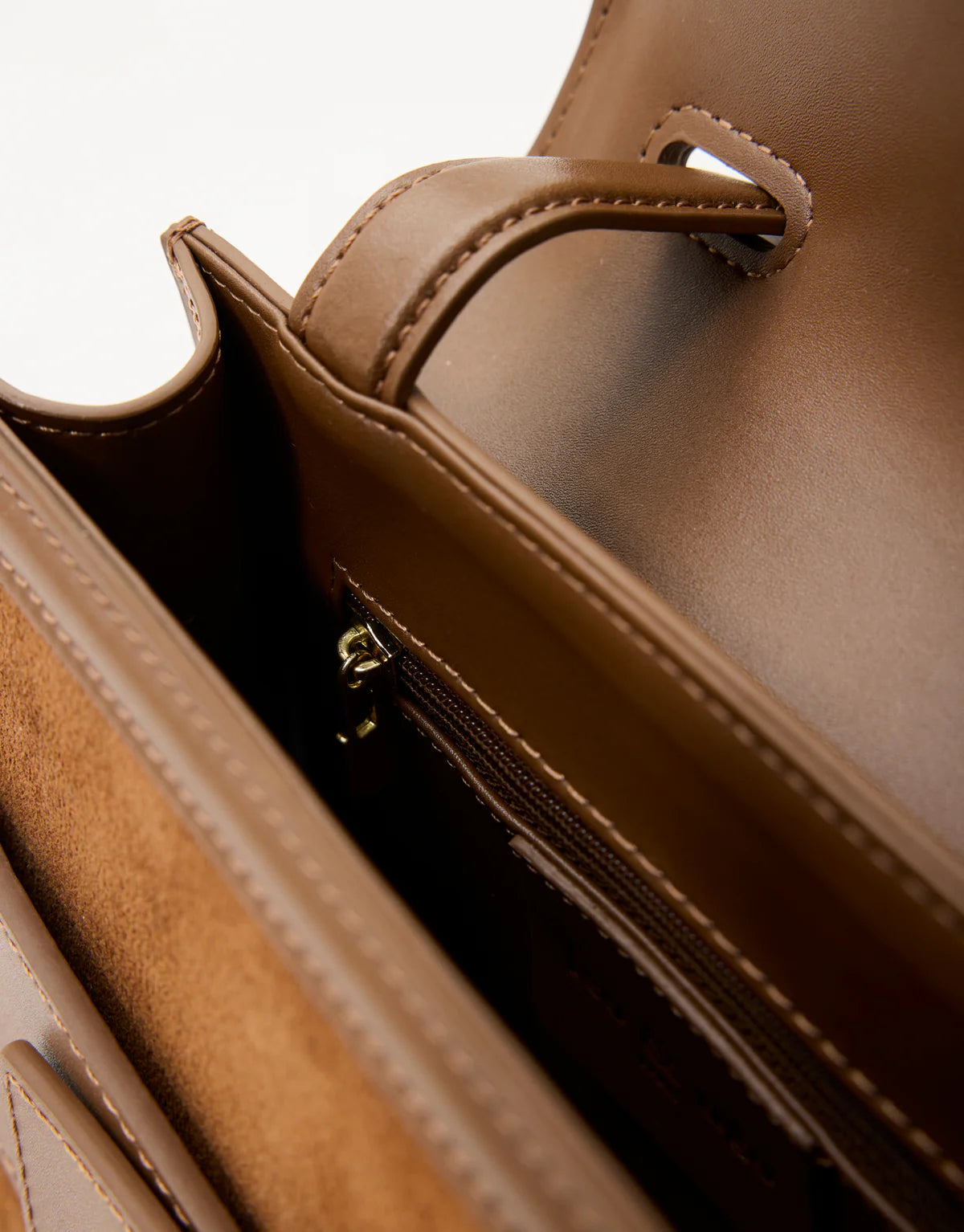 Leo Mini Leather Suede Bag - Beige