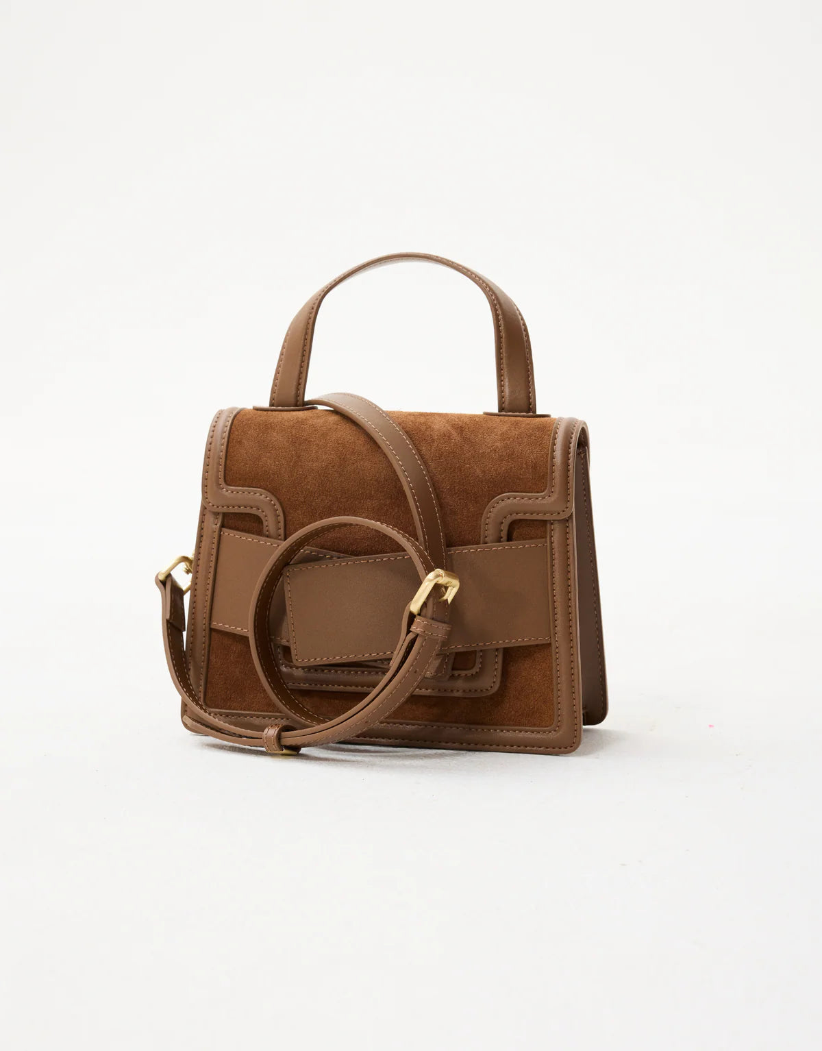 Leo Mini Leather Suede Bag - Beige