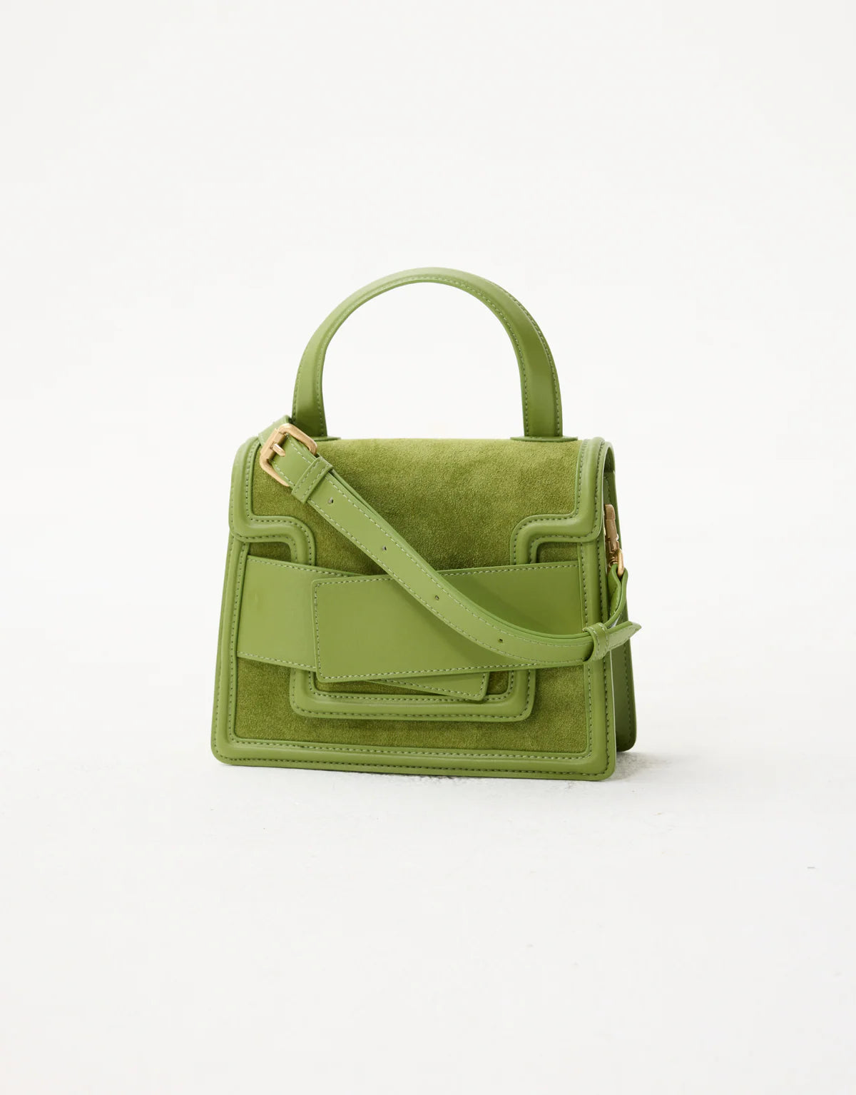 Leo Mini Leather Suede Bag - Green