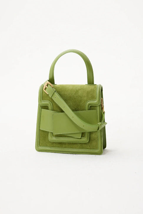 Leo Mini Leather Suede Bag - Green