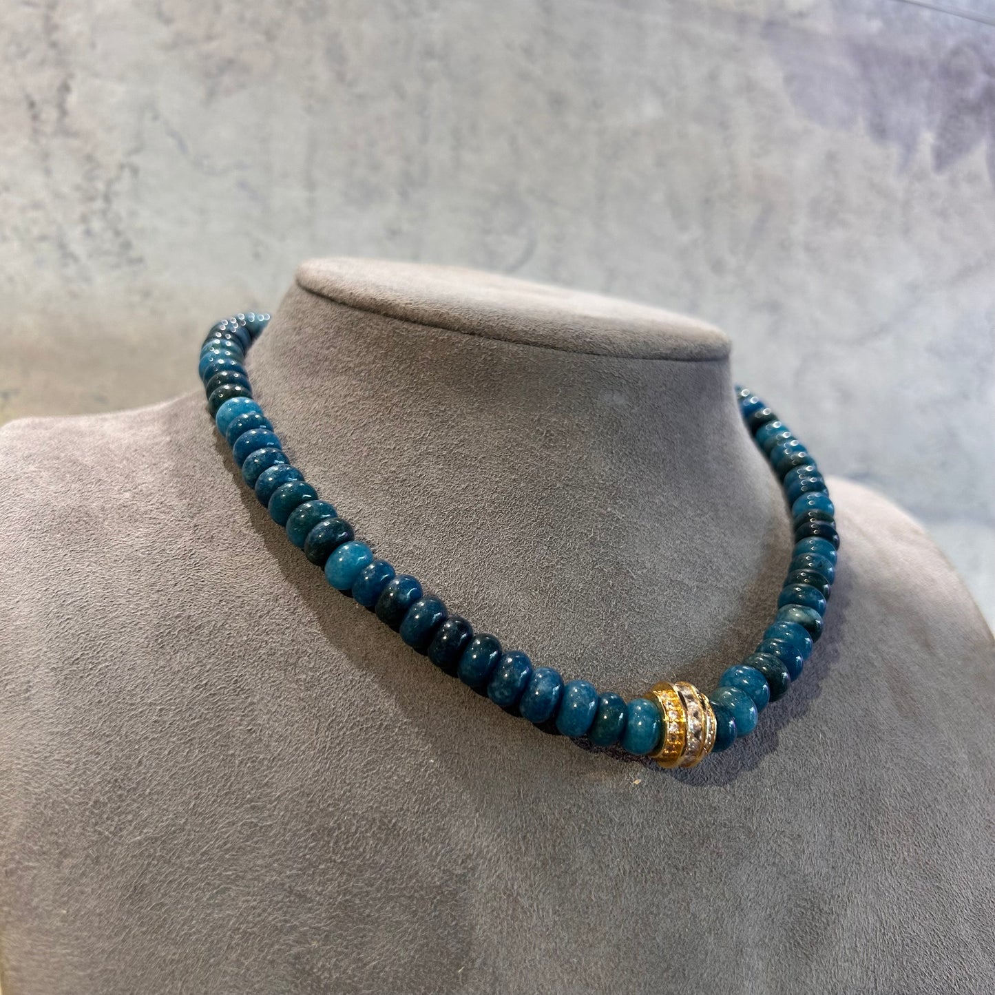 Blue Apatite Necklace - 41 cm