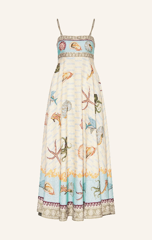 Bath House print Flax Maxi Dress - Multi Color