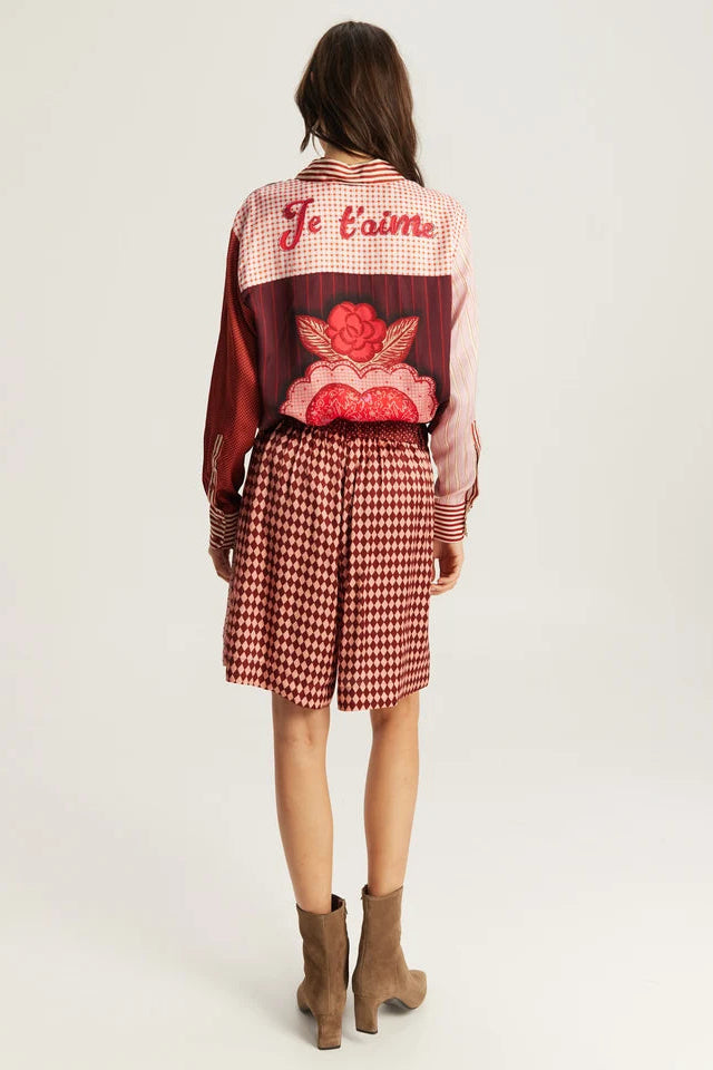 ME369 - Isabel Red Aura Printed Shirt