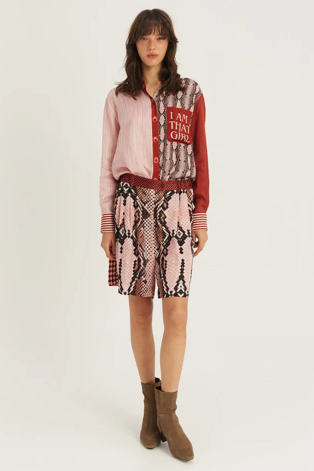 ME369 - Isabel Red Aura Printed Shirt