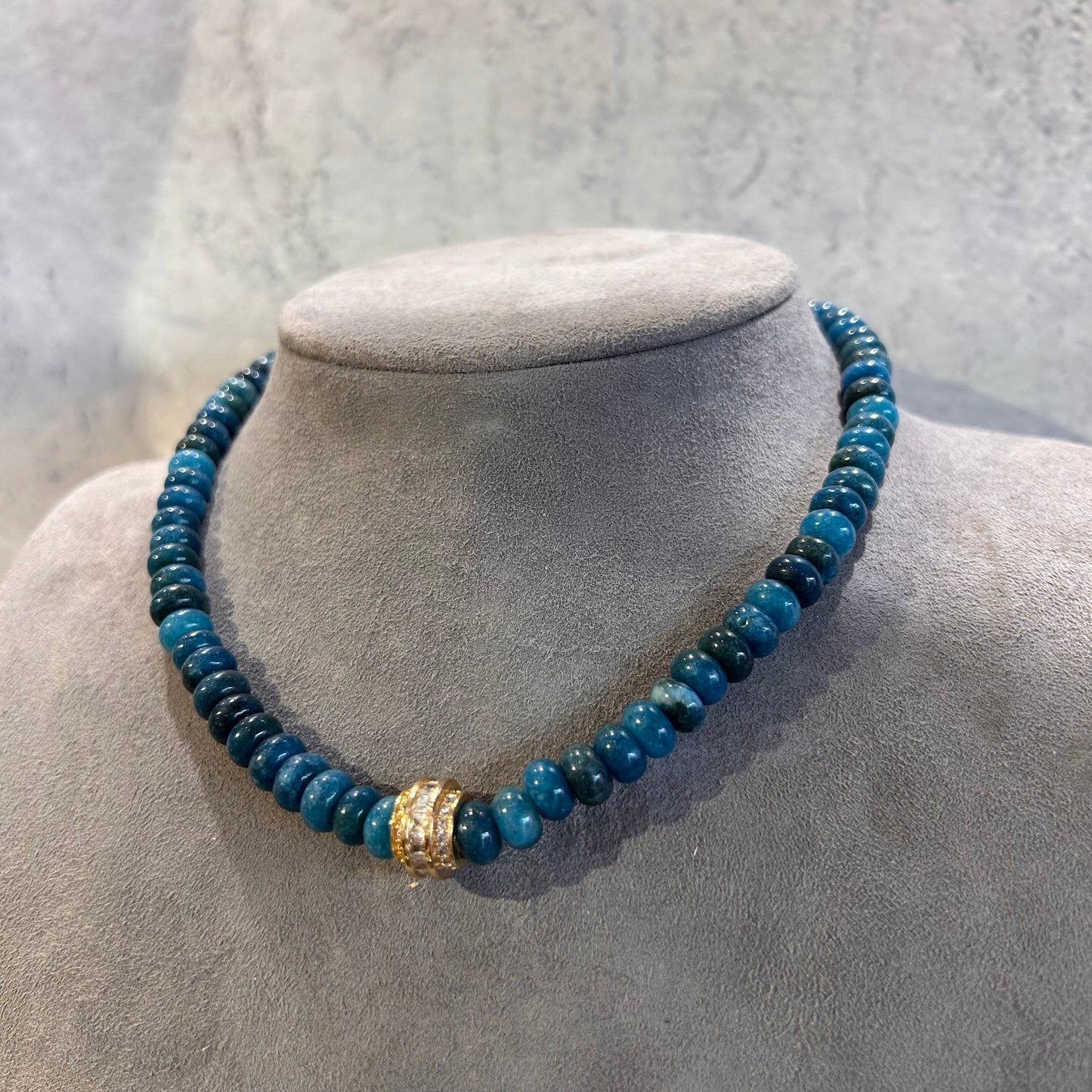 Blue Apatite Necklace - 41 cm