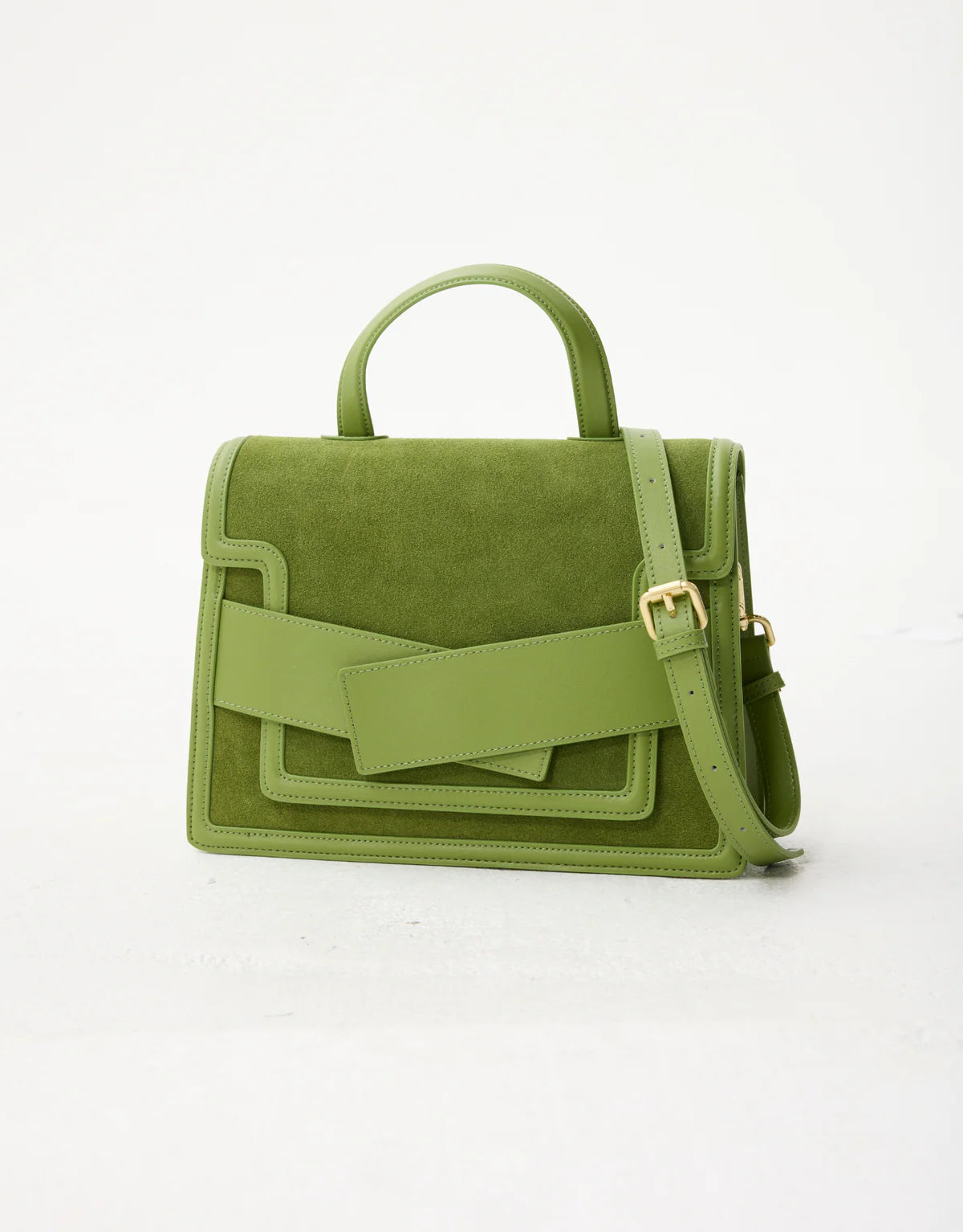 Leather Suede Bag - Green