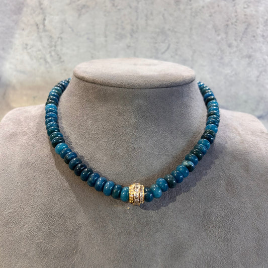 Blue Apatite Necklace - 41 cm
