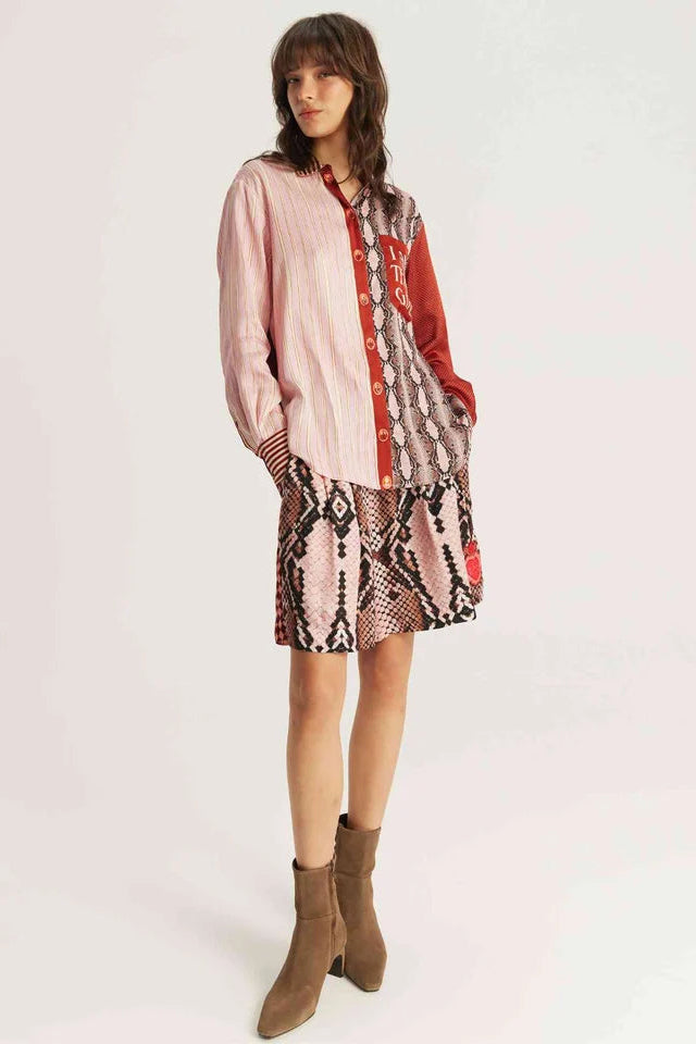 ME369 - Isabel Red Aura Printed Shirt