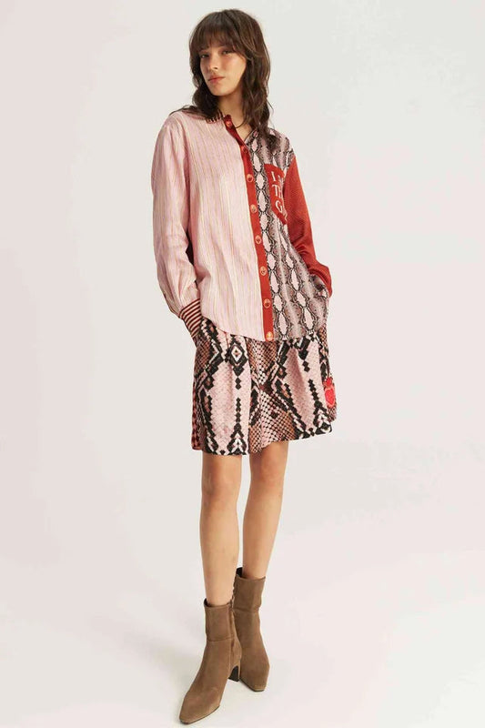 ME369 - Isabel Red Aura Printed Shirt