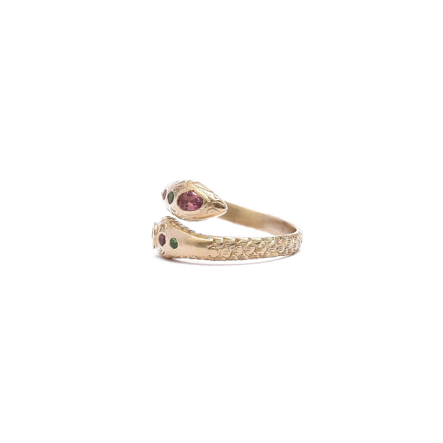 Room Service Angitia Tourmaline Snake Ring, Gold-plated Silver