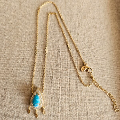 Baby Princess Turquoise Mohave Necklace - 40 cm