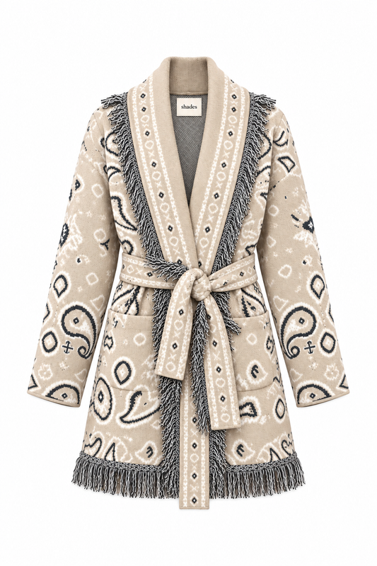 SHADES SELECTION - Beige Bandana Cardigan
