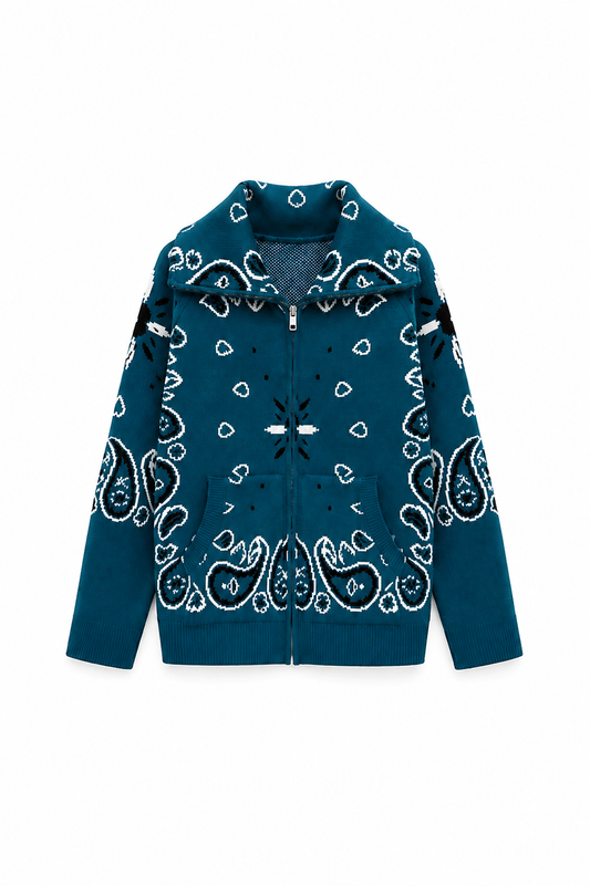 SHADES SELECTION -  Teal Bandana Zip Jacket
