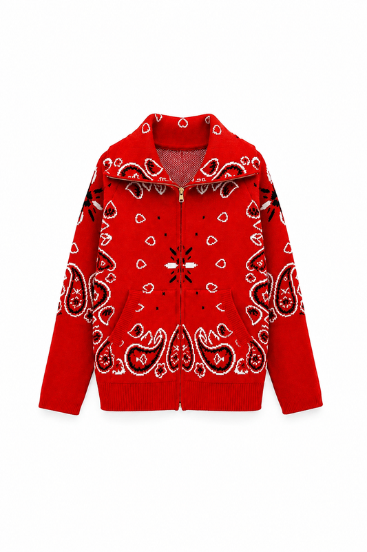 SHADES SELECTION - Red Bandana Zip Jacket