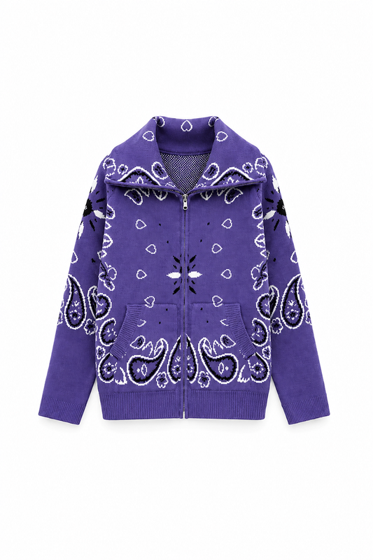 SHADES SELECTION - Purple Bandana Zip Jacket