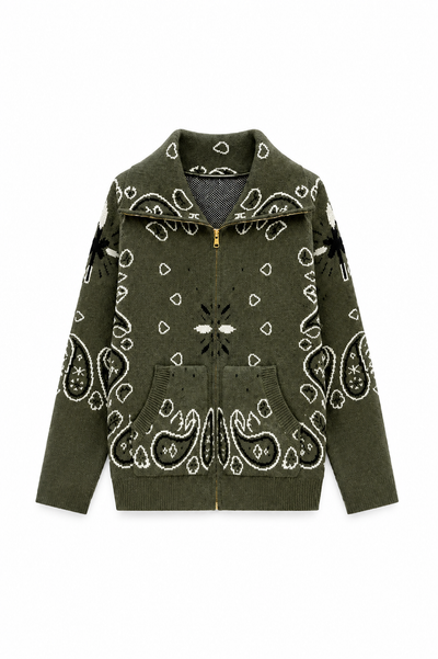 SHADES SELECTION - Khaki Bandana Zip Jacket
